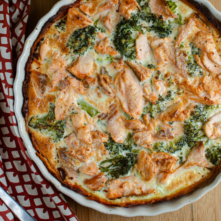 Salmon and Broccoli Quiche