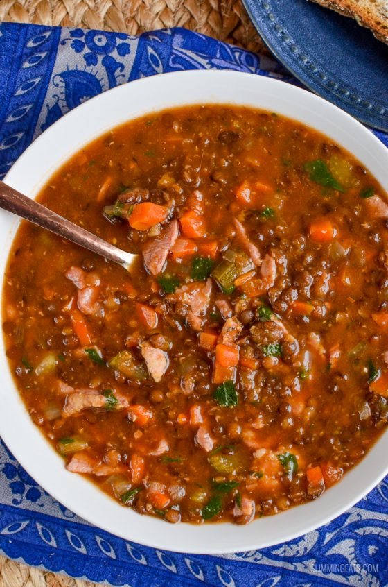 Bacon and Lentil Soup Slimming Eats Recipes