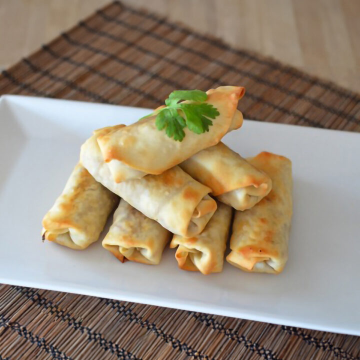 Chicken and Vegetable Baked Spring Rolls (Oven or Air Fryer)