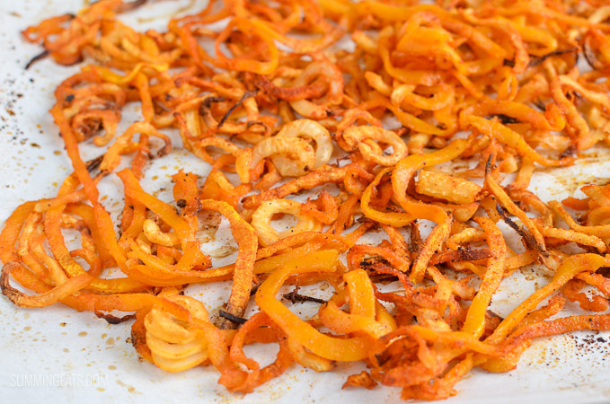 Slimming Eats Syn Free Oven Baked Spiralized Butternut Squash and Celeriac - gluten free, dairy free, vegetarian, Slimming World and Weight Watchers friendly