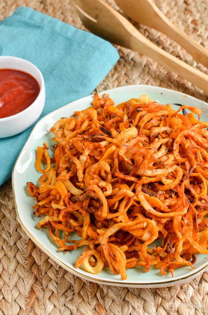 Slimming Eats Oven Baked Spiralized Butternut Squash and Celeriac - gluten free, dairy free, vegetarian, Slimming Eats and Weight Watchers friendly