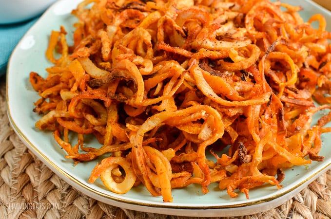 Slimming Eats Oven Baked Spiralized Butternut Squash and Celeriac - gluten free, dairy free, vegetarian, Slimming Eats and Weight Watchers friendly