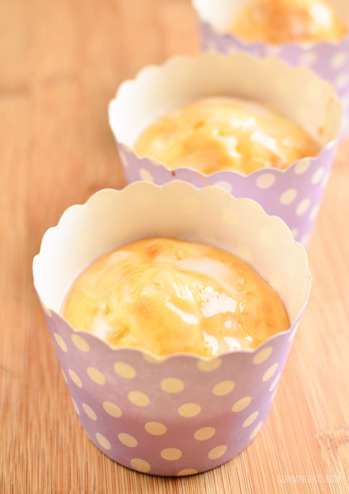 Slimming Eats Lemon Drizzle Muffins - vegetarian, Slimming World and Weight Watchers friendly