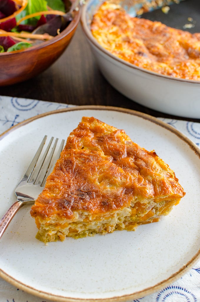 Crustless Bacon Leek and Sweet Potato Quiche | Slimming World