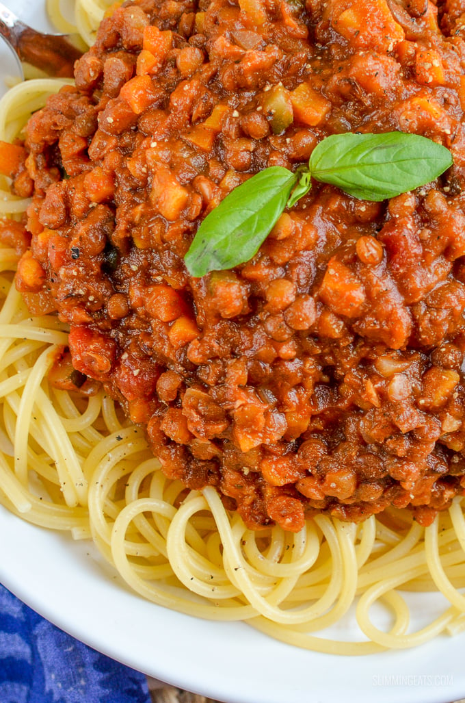 Slimming Eats Syn Free Lentil Bolognese - gluten free, dairy free, vegan, Slimming World and Weight Watchers friendly