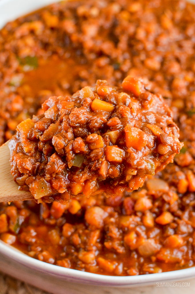 Slimming Eats Lentil Bolognese - gluten free, dairy free, vegan, Slimming and Weight Watchers friendly