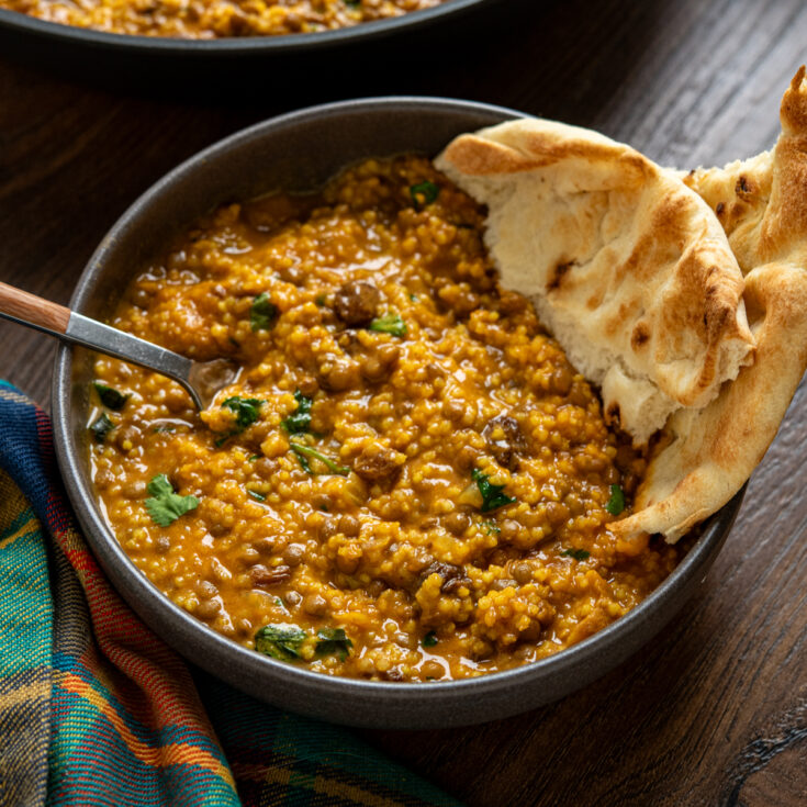 Coconut Millet and Lentil Curry