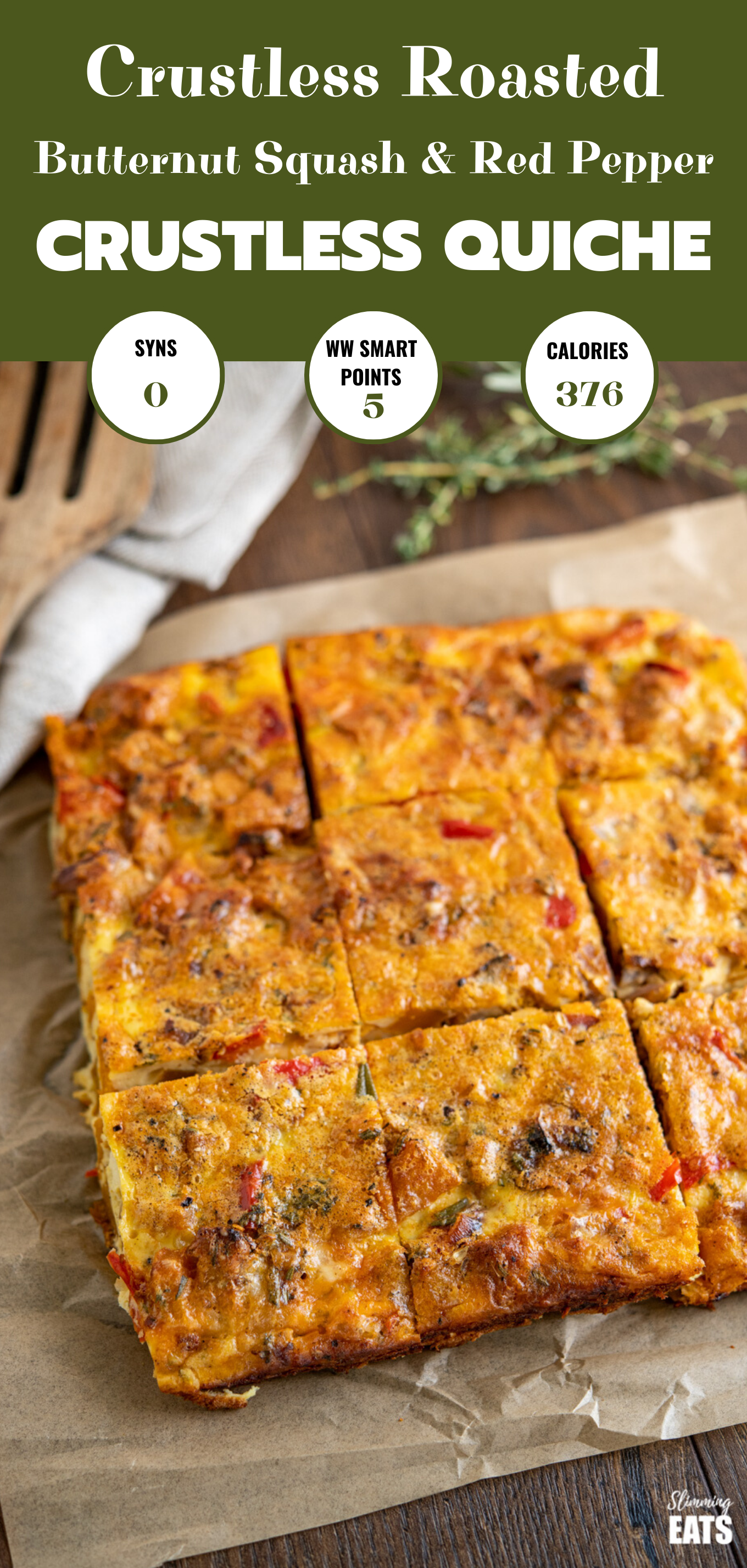 roasted butternut squash and red pepper quiche