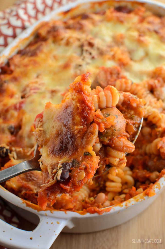 Sausage and Bean Pasta Bake Slimming Eats