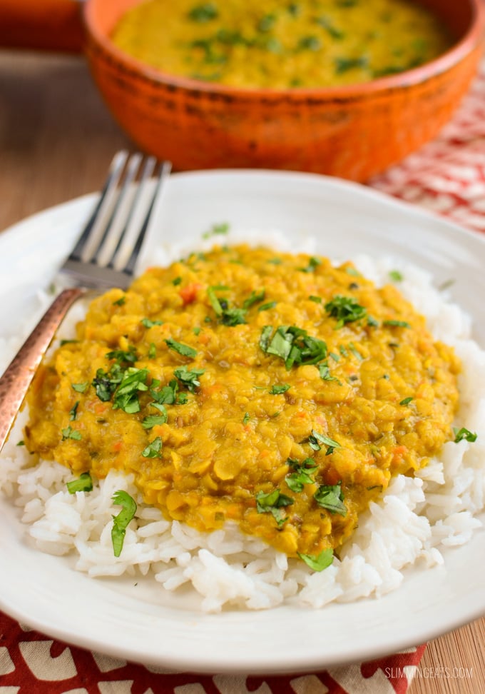 Slimming Eats Low Fat Lentil Curry (Instant Pot recipe) - Gluten Free, Dairy Free, Vegetarian, Slimming Eats and Weight Watchers friendly