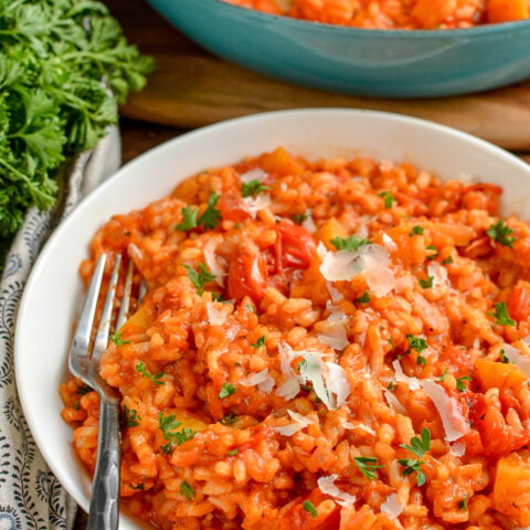 Roasted Butternut Squash and Tomato Risotto