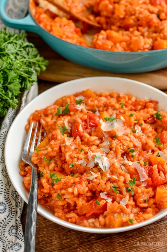 Roasted Butternut Squash and Tomato Risotto Slimming Eats