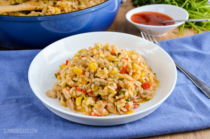 Slimming Eats Chicken, Red Pepper and Sweetcorn Risotto - gluten free, dairy free, Slimming Eats and Weight Watchers friendly