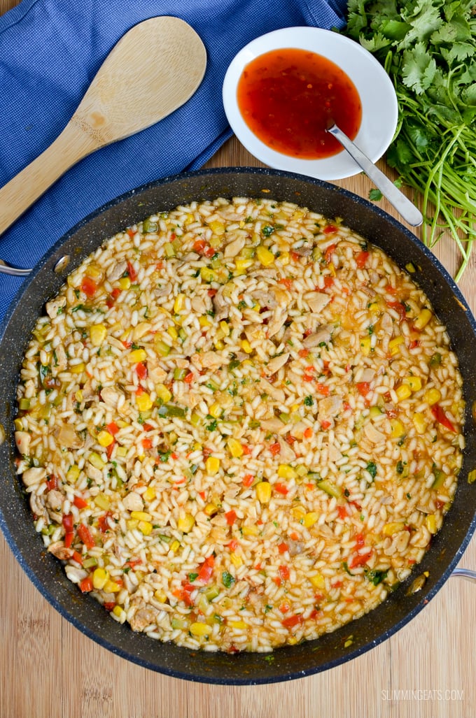 Slimming Eats Chicken, Red Pepper and Sweetcorn Risotto - gluten free, dairy free, Slimming World and Weight Watchers friendly