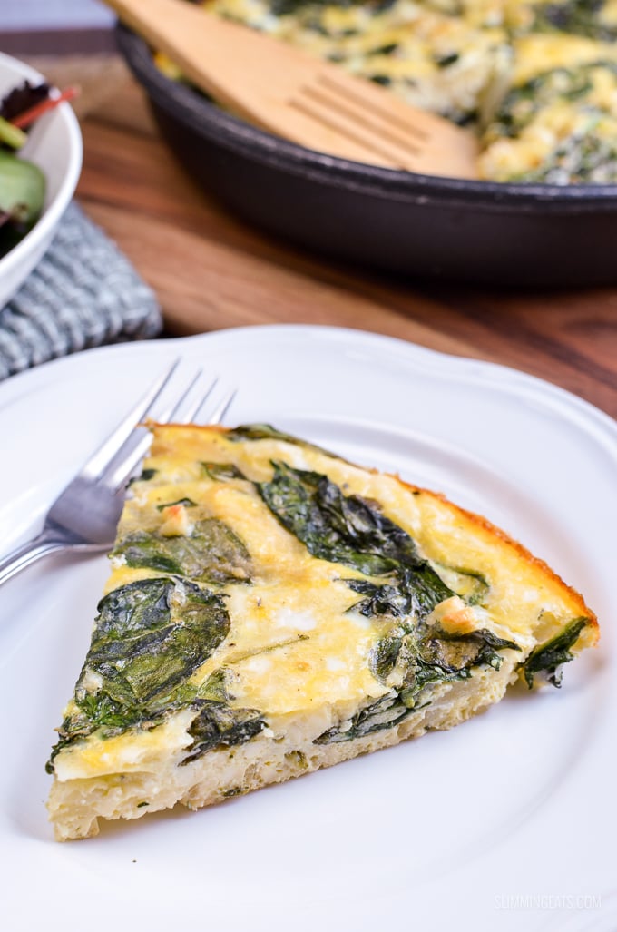 Slimming Eats Spinach and Feta Frittata - gluten free, vegetarian, Slimming World and Weight Watchers friendly