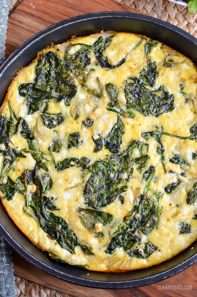 Slimming Eats Spinach and Feta Frittata - gluten free, vegetarian, Slimming World and Weight Watchers friendly
