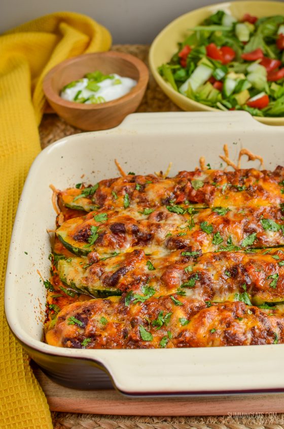 Chilli Stuffed Zucchini Boats Slimming Eats Slimming Recipes