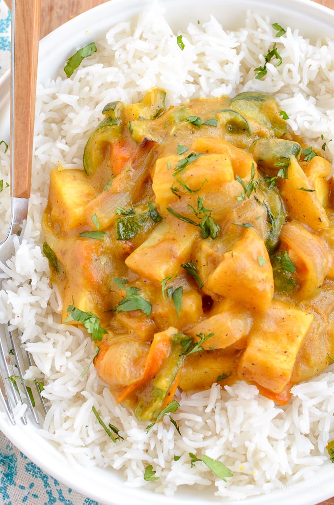 Quick Leftovers Curry - The perfect recipe for using up any leftover vegetables. | gluten free, dairy free, vegan, Slimming Eats and Weight Watchers friendly