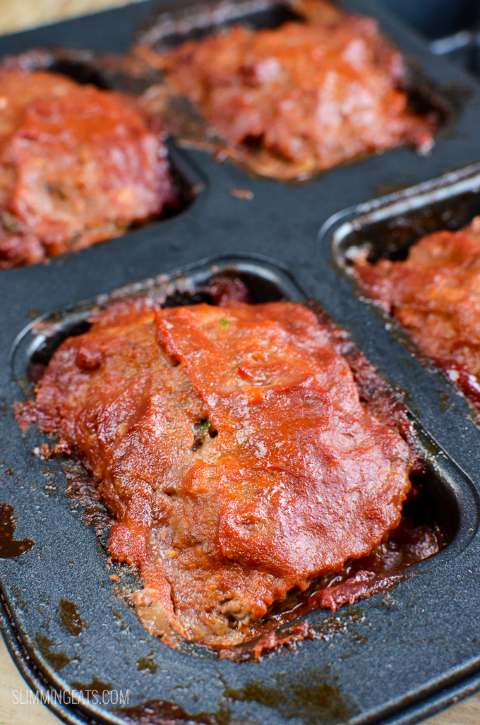 Slimming Eats Mini Meatloaves with a Tomato Glaze - dairy free, Slimming World and Weight Watchers friendly