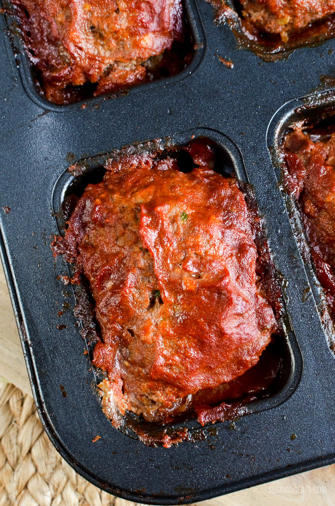 Slimming Eats Mini Meatloaves with a Tomato Glaze - dairy free, Slimming Eats and Weight Watchers friendly