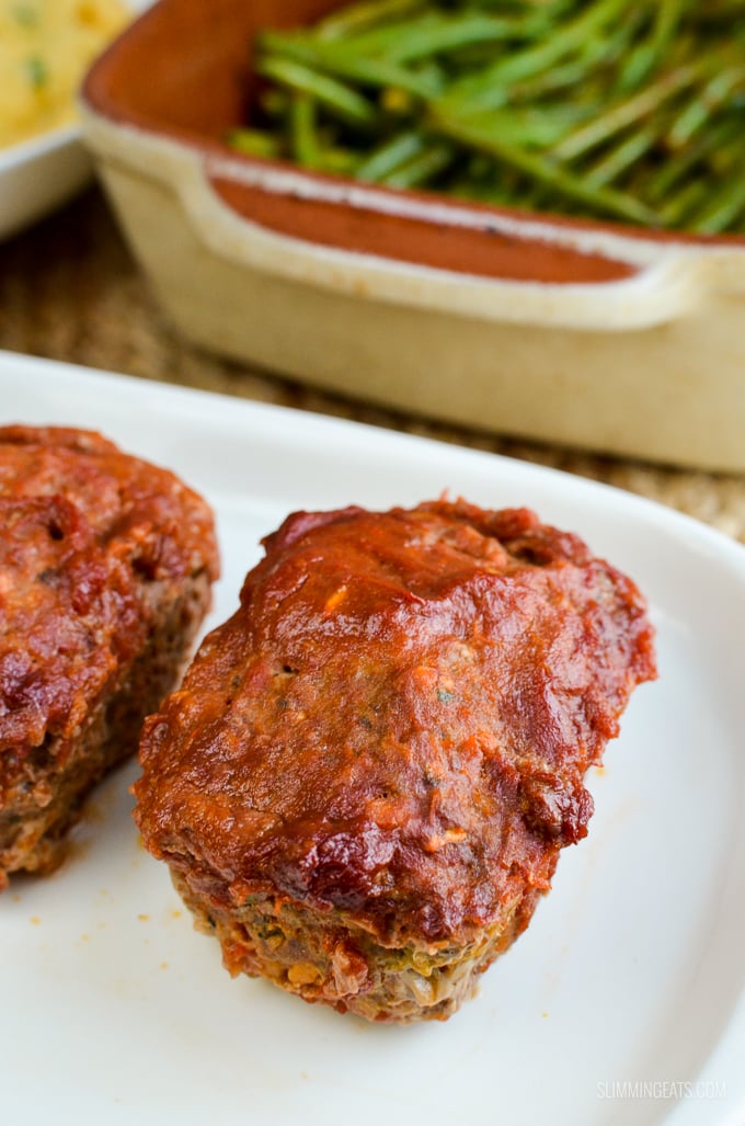 Slimming Eats Mini Meatloaves with a Tomato Glaze - dairy free, Slimming Eats and Weight Watchers friendly