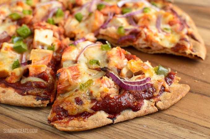 Slimming Eats BBQ Chicken Pizza - gluten free, vegetarian, Slimming Eats and Weight Watchers friendly