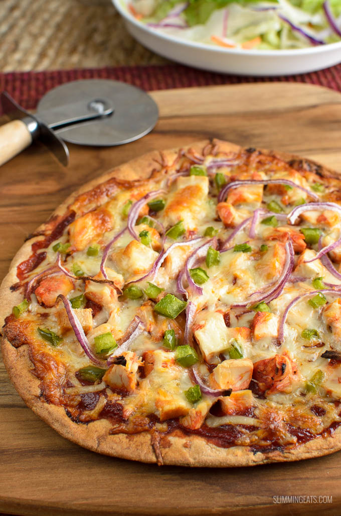 Slimming Eats Syn Free BBQ Chicken Pizza - gluten free, vegetarian, Slimming World and Weight Watchers friendly