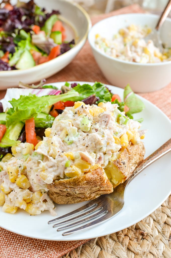 Slimming Eats Low Syn Tuna and Sweetcorn Mayo Salad - gluten free, Slimming World and Weight Watchers friendly