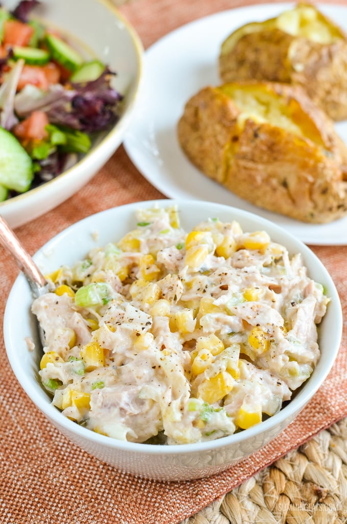 Slimming Eats Tuna and Sweetcorn Mayo Salad - gluten free, Slimming Eats and Weight Watchers friendly