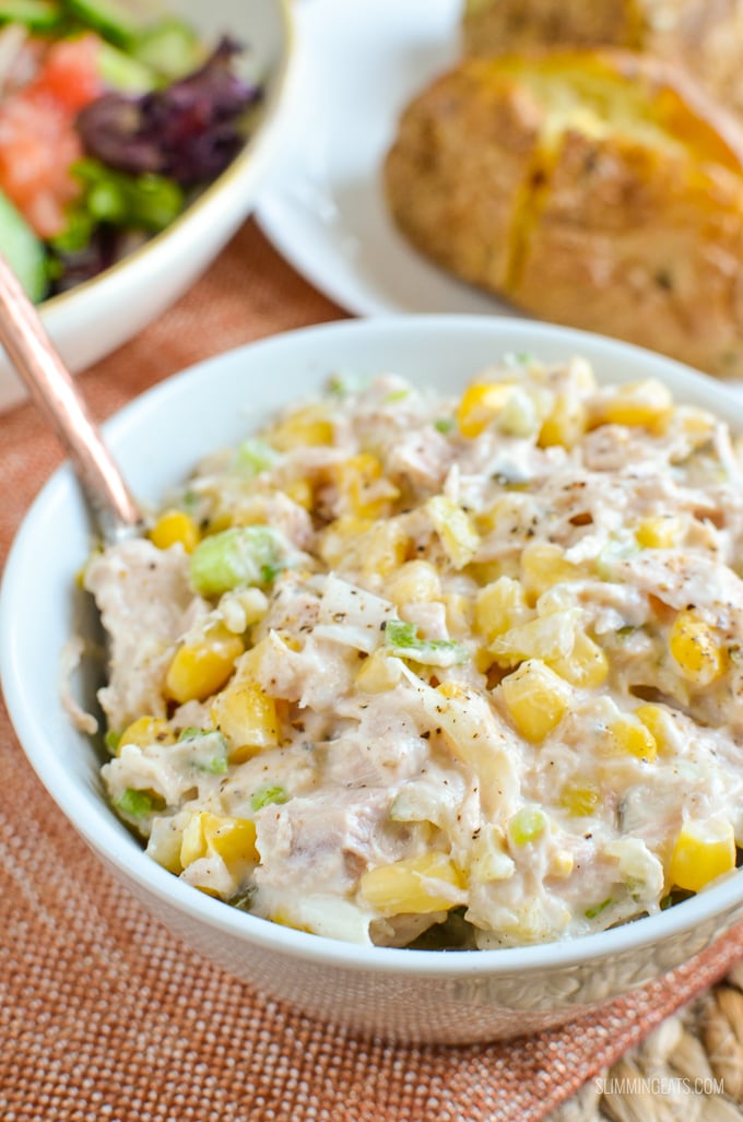 Slimming Eats Low Syn Tuna and Sweetcorn Mayo Salad - gluten free, Slimming World and Weight Watchers friendly