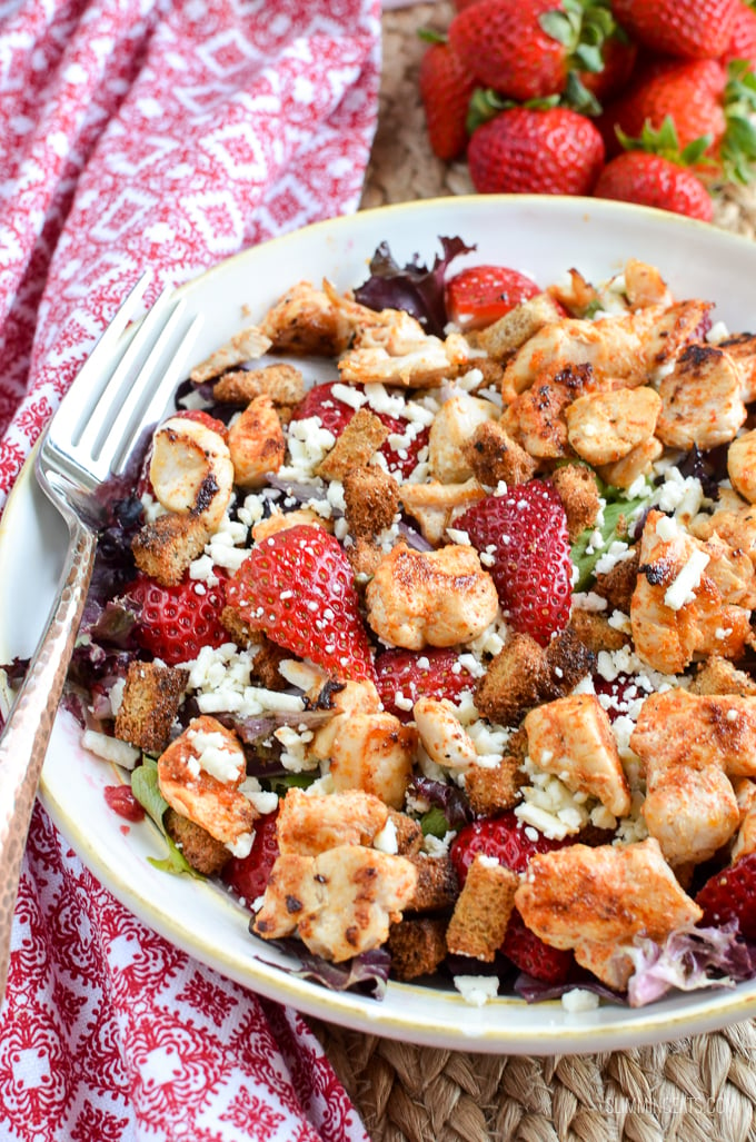 Slimming Eats Chicken, Feta and Strawberry Salad - Slimming World and Weight Watchers friendly