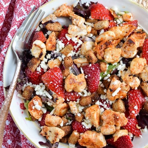 Chicken, Feta and Strawberry Salad