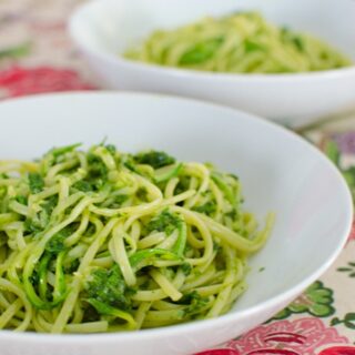 Zucchini and Linguine with Homemade Pesto
