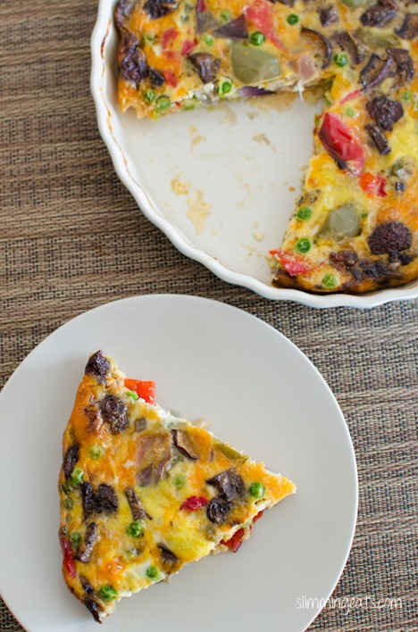 Slimming Eats Roasted Vegetable Frittata - gluten free, vegetarian, Slimming World (SP) and Weight Watchers friendly
