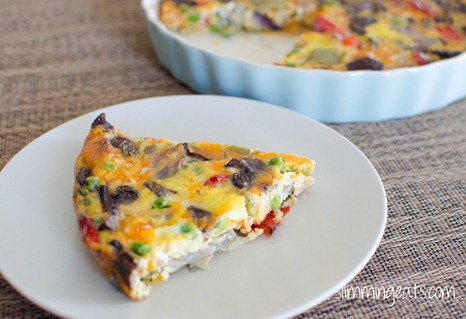 Slimming Eats Roasted Vegetable Frittata - gluten free, vegetarian, Slimming Eats and Weight Watchers friendly