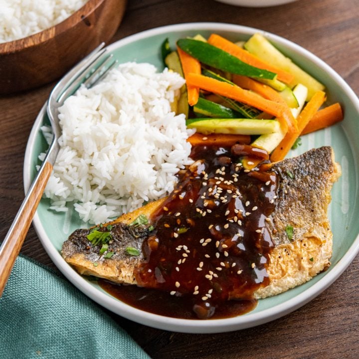 Pan-Fried Sea Bass with Ginger Soy Sauce