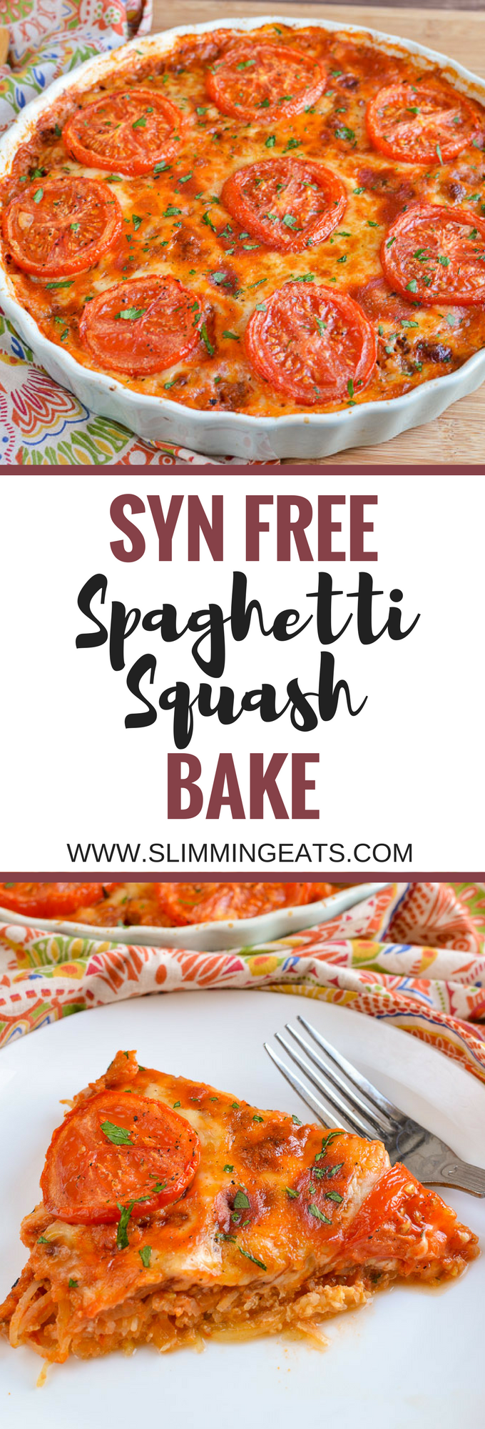 Slimming Eats Syn Free Spaghetti Squash Bake - gluten free, vegetarian, Slimming World and Weight Watchers friendly