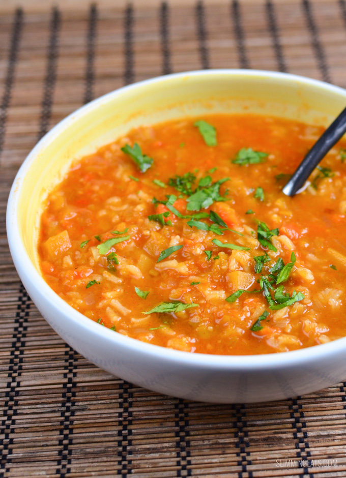 Spicy Sweet Potato, Vegetable and Rice Soup