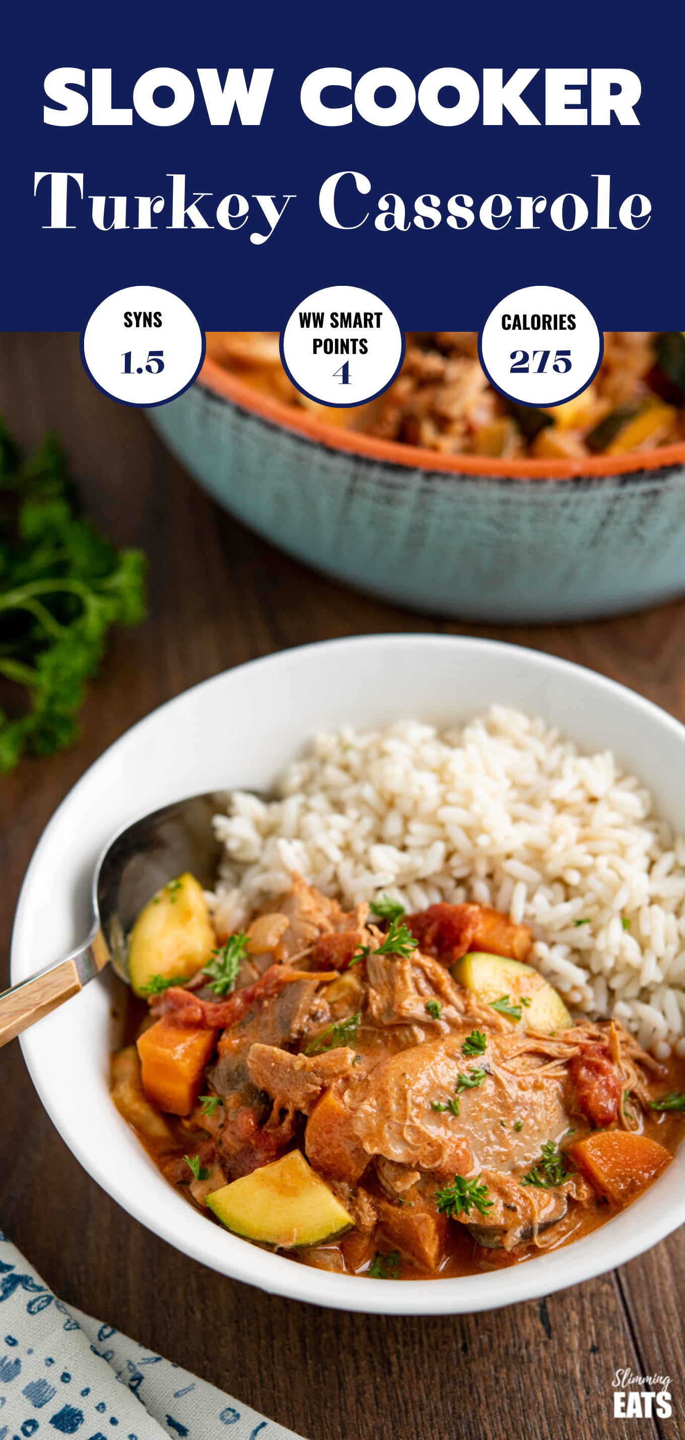  slow cooker creamy tomato and turkey casserole featured pin image