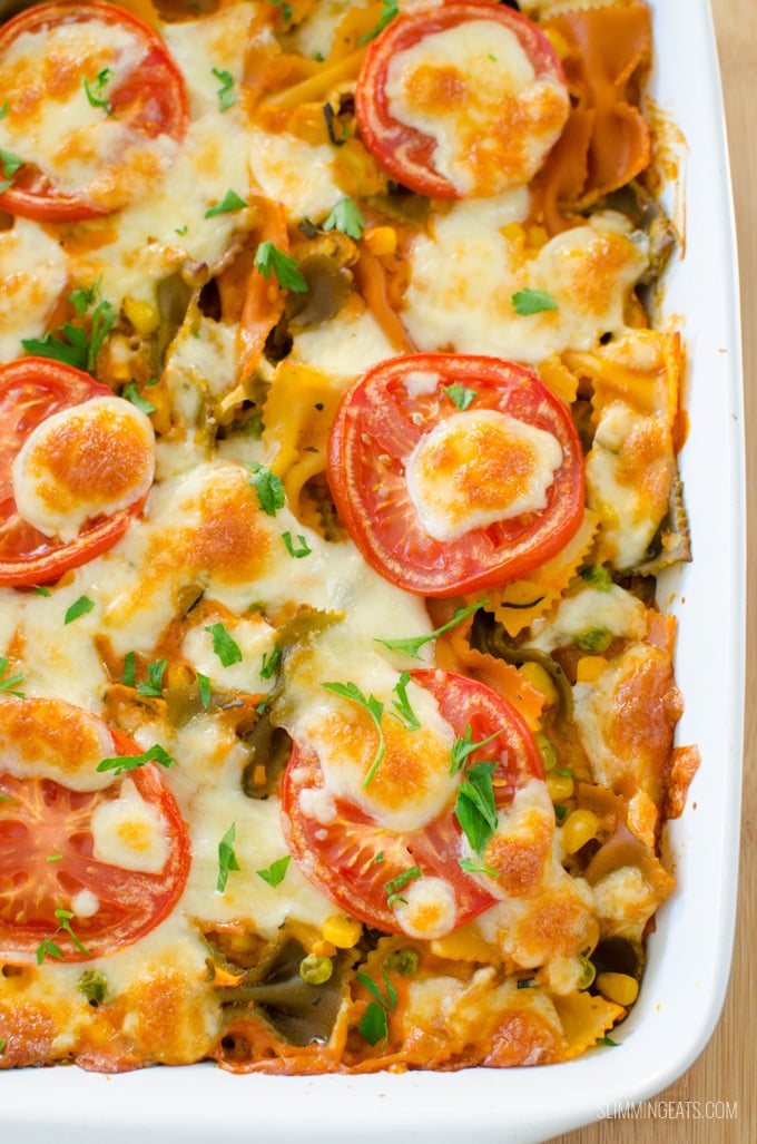 Creamy Vegetable Pasta Bake - Slimming Eats recipes - Slimming Eats