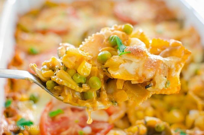 Slimming Eats Creamy Vegetable Pasta Bake - gluten free, vegetarian, Slimming Eats and Weight Watchers friendly