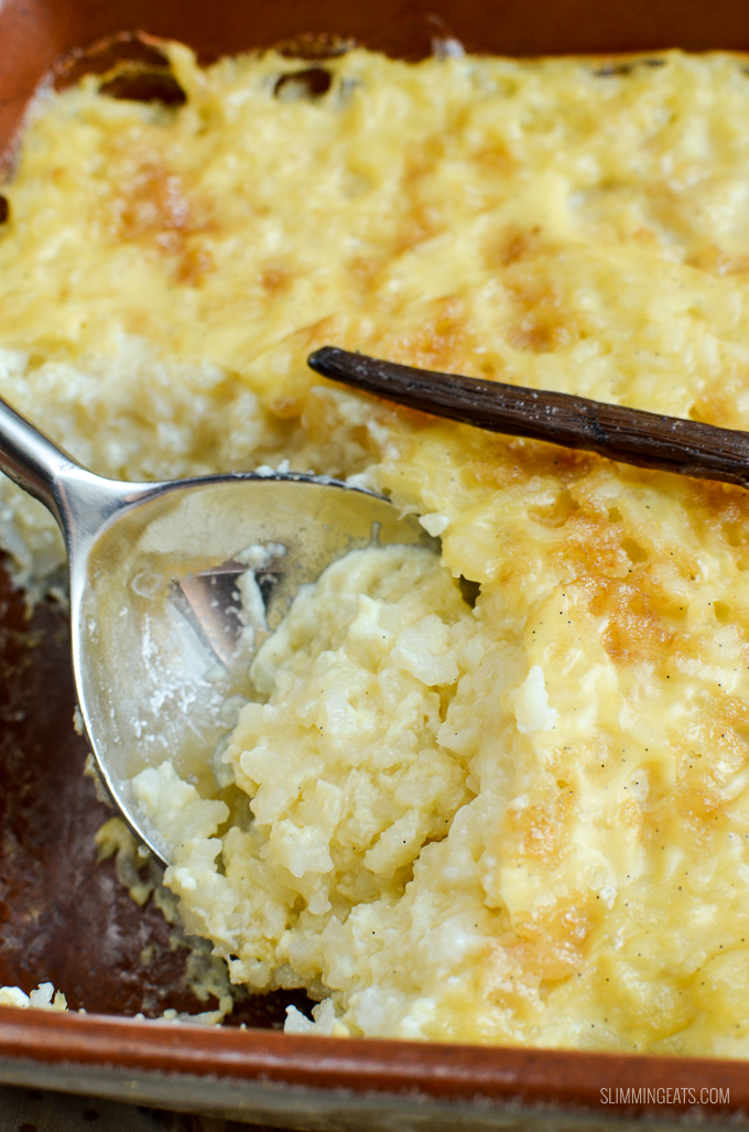 Slimming Eats Baked White Chocolate Rice Pudding - vegetarian, Slimming World and Weight Watchers friendly