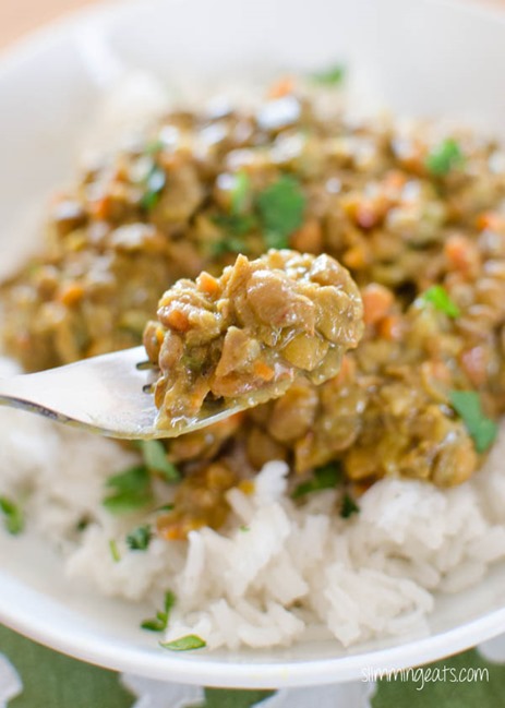Coconut Green Lentil Curry - Gluten Free, Dairy Free, Slimming World and Weight Watchers friendly