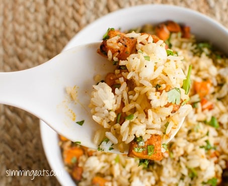 Roasted Butternut Squash Rice - Gluten Free, Dairy Free, Slimming World and Weight Watchers friendly