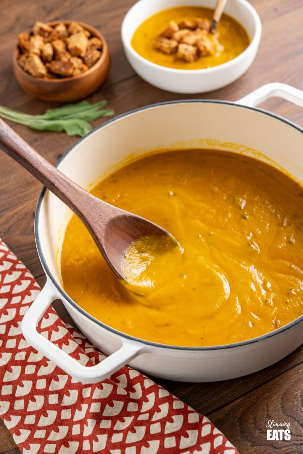 Butternut Squash Soup with Garlic Herb Croutons Slimming Eats Recipes