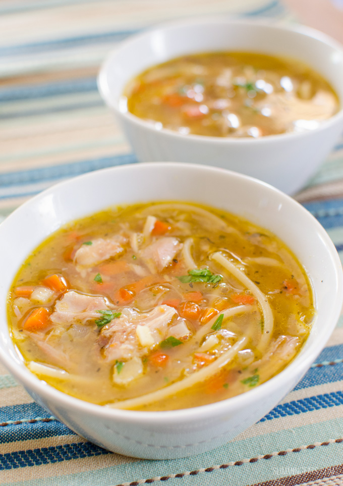 Slimming Eat Chicken Noodle Soup - gluten free, dairy free, paleo, whole30, Slimming World and Weight Watchers friendly