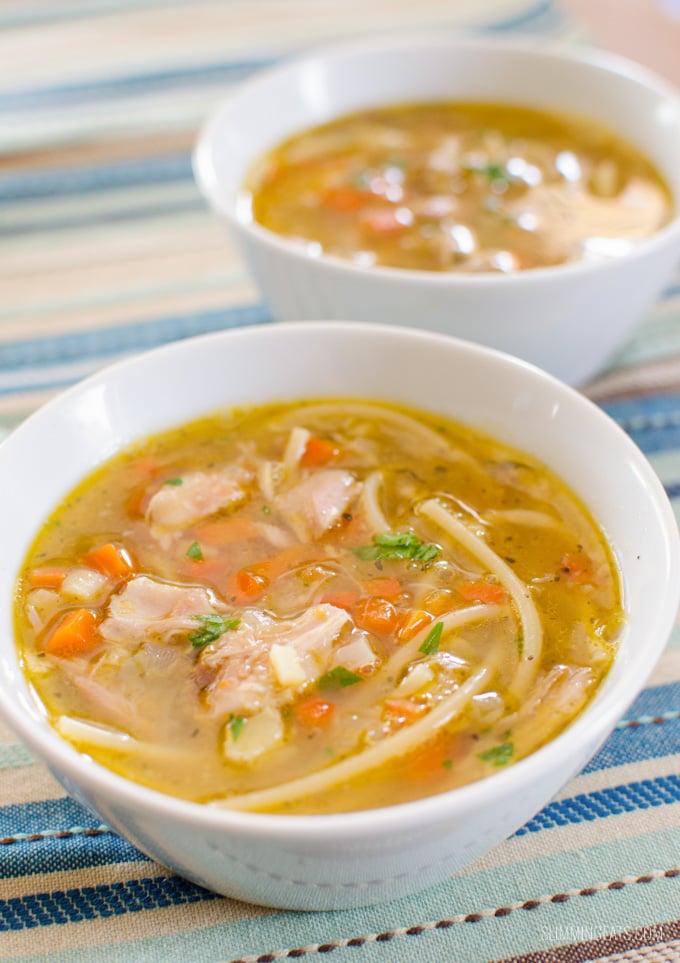 Slimming Eat Chicken Noodle Soup - gluten free, dairy free, paleo, whole30, Slimming Eats and Weight Watchers friendly