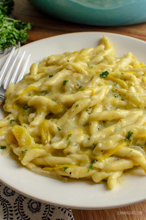 One Pot Creamy Yellow Zucchini Pasta Slimming Eats Recipes