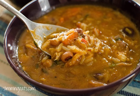 Chicken, Bean and Rice Soup - Gluten Free, Dairy Free, Slimming Eats and Whole30 friendly
