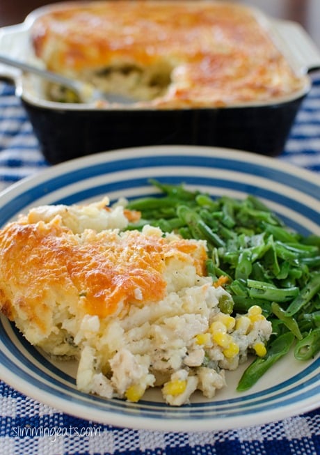 Cheesy Topped Fish Pie - Gluten Free, Slimming Eats, Weight Watchers friendly